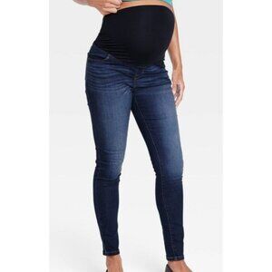 Over the Belly Dark Wash Skinny Maternity Jeans, NWT, SZ 18